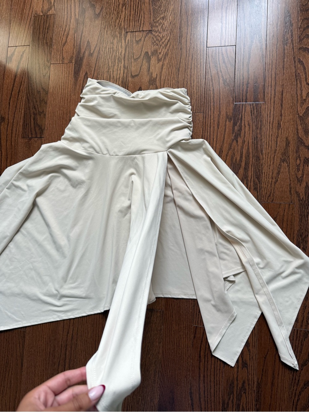 Asymmetric Cream Skirt